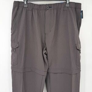 Reel Legends Convertible Pants Men XL Black Mackerel Zip Off Cargo Stretch 32x32